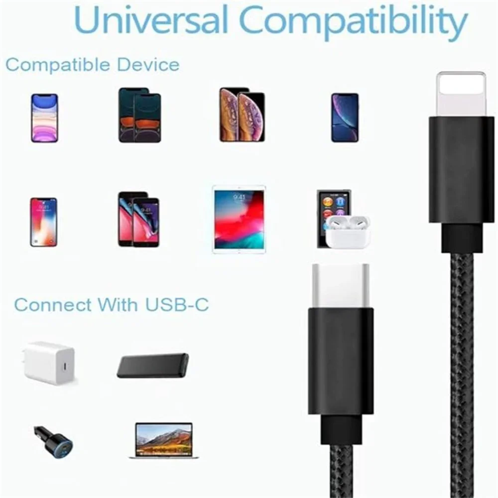 4 Pack Fast Charger Cable Type 6ft USB C PD Cord to For iPhone 14 13 12 11